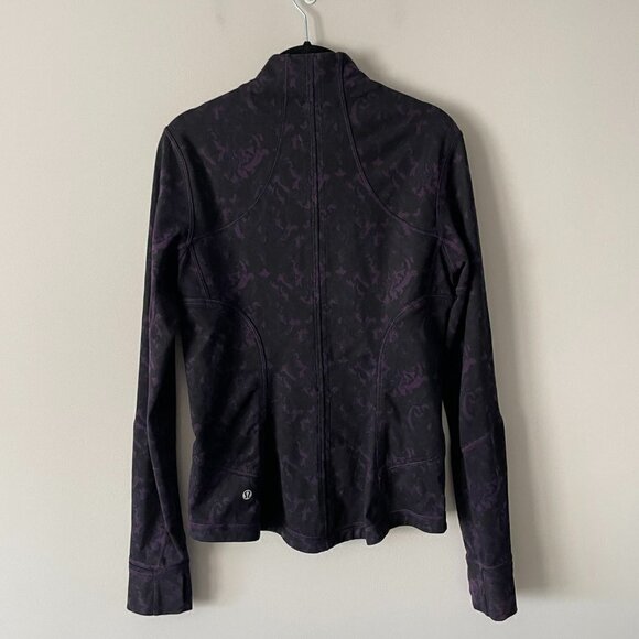 Lululemon Forme Jacket II *Textured Activewear Full Zip Mock Neck Black Purple 8 - Picture 3 of 7